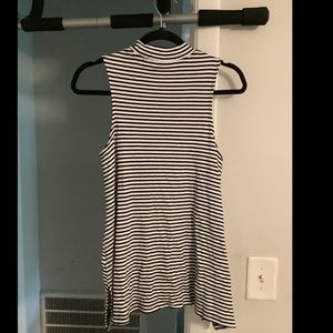 Black/white babydoll top